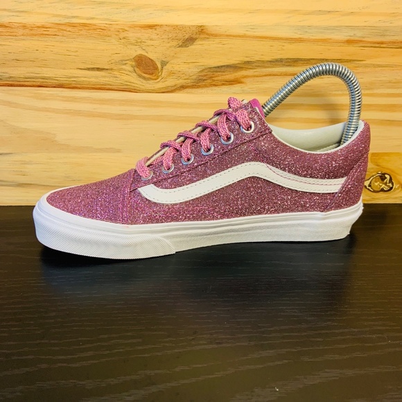 New Vans Old Skool Women's Pink Glitter Sneakers - Picture 3 of 8